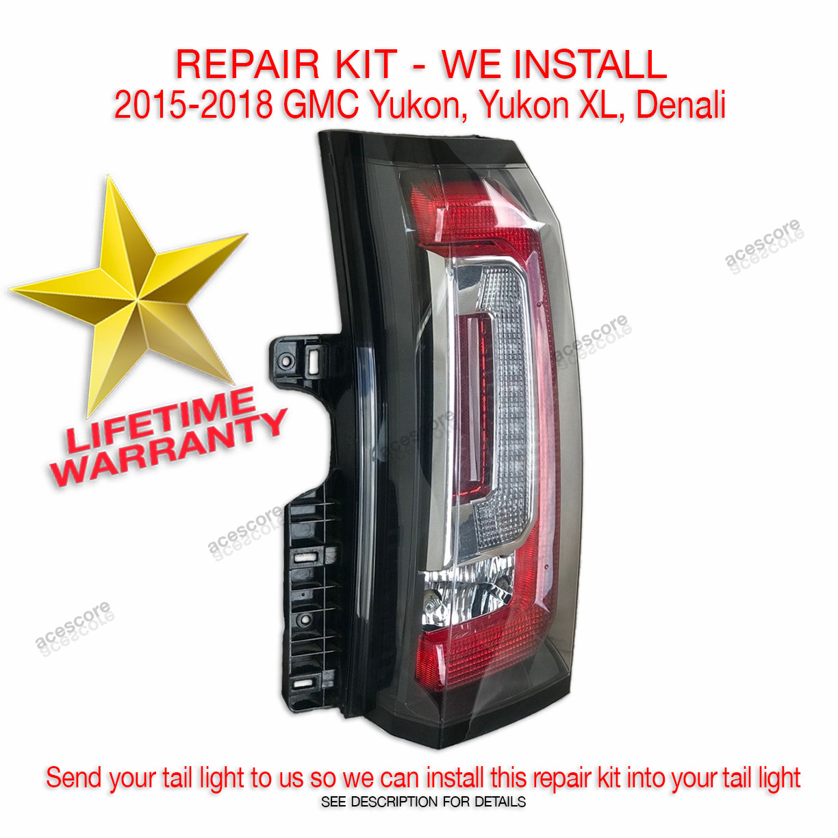 Remanufactured Gmc Yukon, Yukon Xl, Denali Tail Light Lamp Repair
