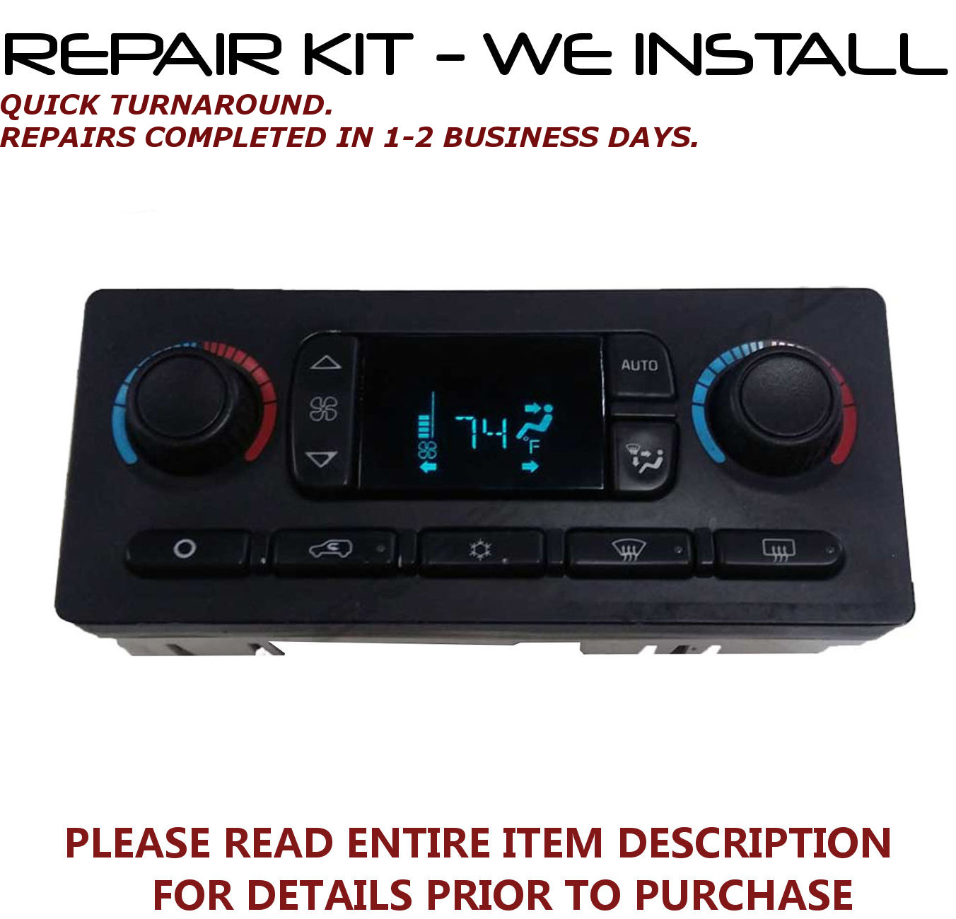 Remanufactured Repair Kit Fits 20032007 Hummer H2 A/c Heater Climate