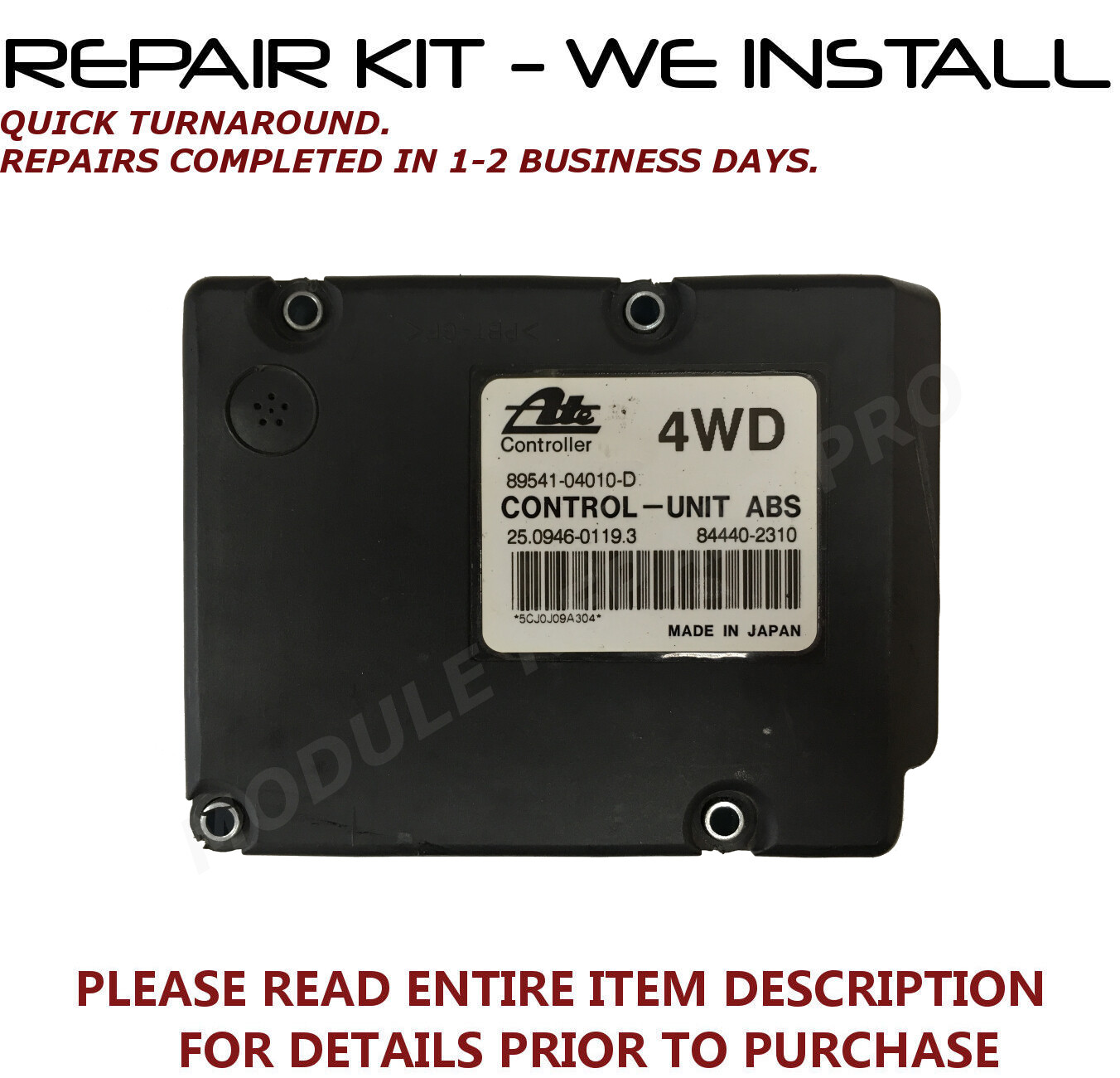 Remanufactured Repair Kit 4 Toyota Abs Pump Control Module 1997
