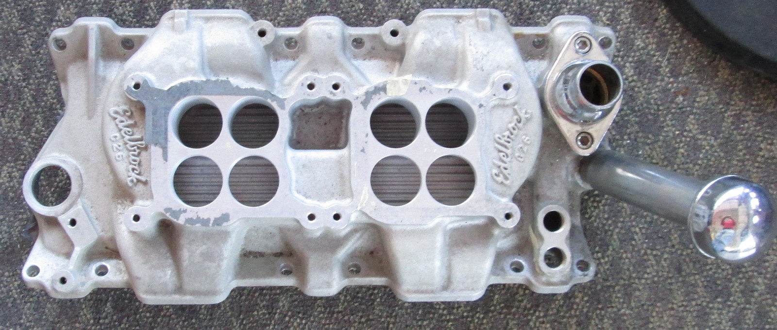 Used Edelbrock Small Block Chevy 2x4 Intake Dual Quad Manifold C26