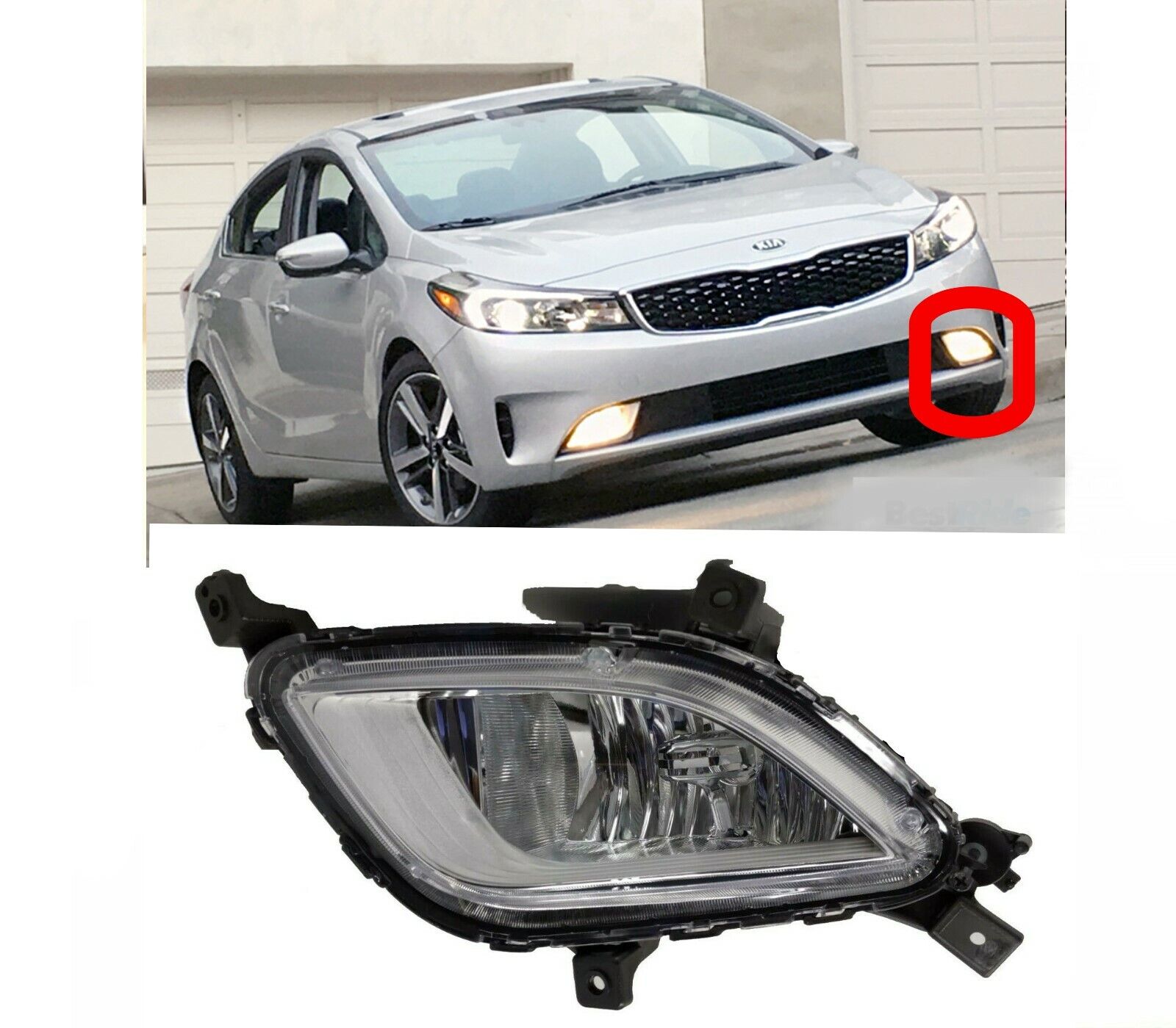 New For Kia Forte 2017-18 Left Driver Side Front Bumper Fog Light Lamp ...