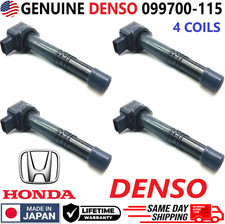 GENUINE DENSO x4 Ignition Coils For 2002-2011 Honda 2.0L I4 2.4L I4, 099700-115