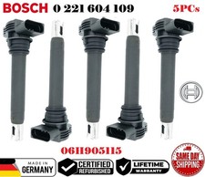 ✅ GENUINE 5x BOSCH Ignition Coils For 2004-2018 WV AUDI I4 I5 V10 # 0221604109