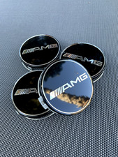 1975 MERCEDES BENZ AMG SET OF 4 BLACK mm/2.95in Wheel Center Caps Fits Most Models