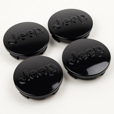 Jeep Set of 4 Black 63mm Wheel Center Caps – Grand Cherokee, Wrangler, Compass
