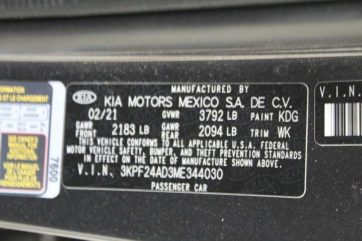 Used 2021 Kia Forte Sedan Passenger Right Quarter Panel Mounted Tail ...