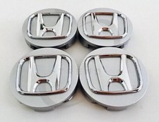 Set of 4 Honda Gray Silver Wheel Rim Center Caps Chrome Logo 69MM/2.75