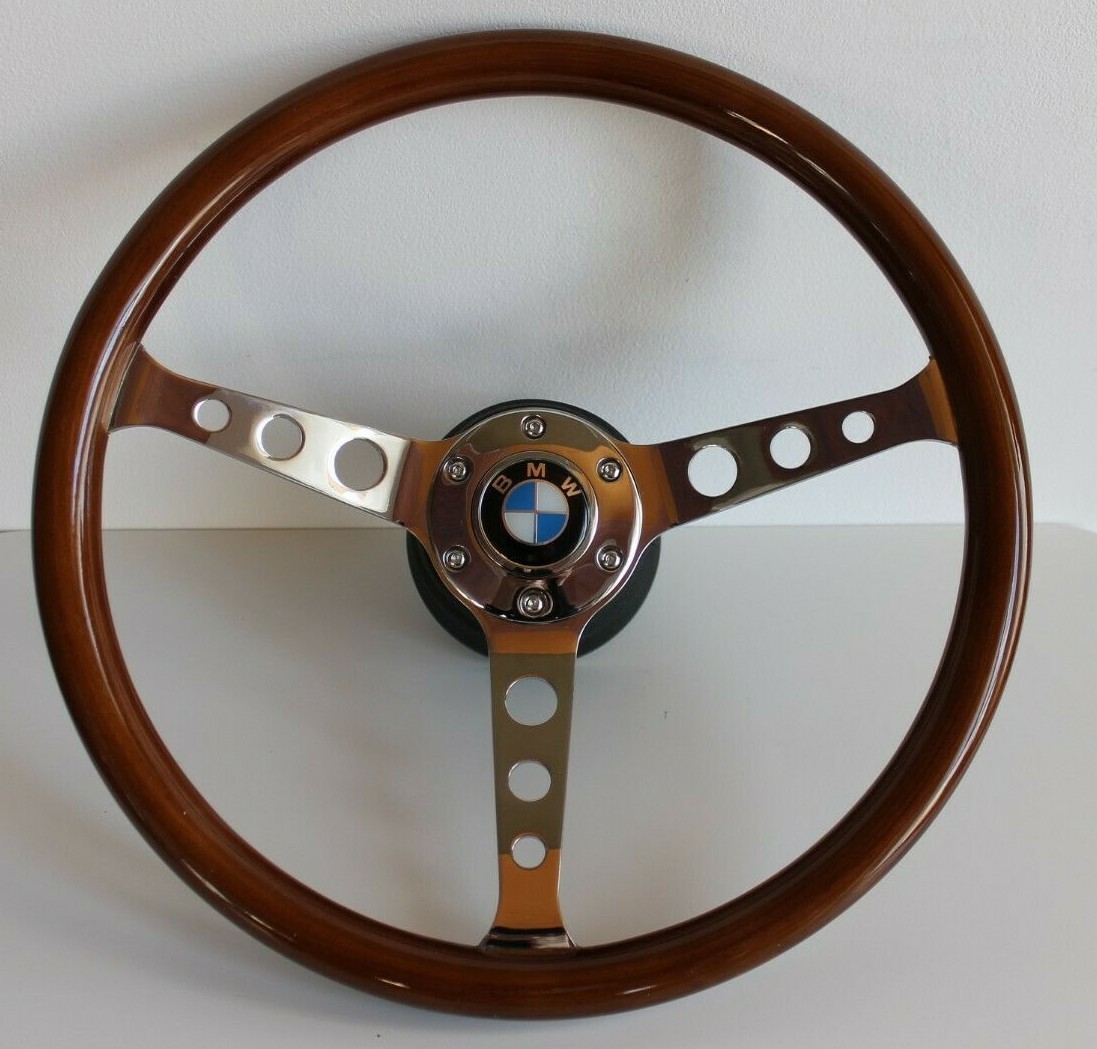 Used Steering Wheel Fits For Bmw Vintage Wood Chrome E24 E28 E30 E32 ...