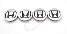 Silver/Black HONDA Set Of 4 Wheel Center Caps 69MM