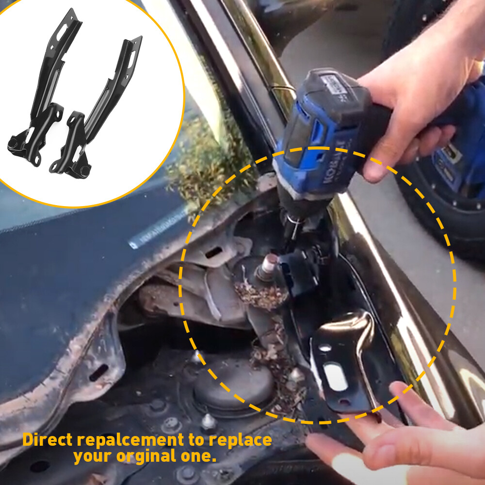 Pair Of Hood Hinges For 2016-2021 Honda Civic - Left & Right Side Steel Replacement Set