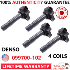 2011 Set of 4 OEM DENSO Ignition Coils For Honda Civic 1.8L I4, 30520-RNA-A01