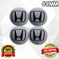 4x HONDA Set Of Metallic Wheel Center Caps 69MM - Satisfaction GUARANTEED