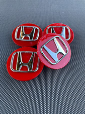 1969 HONDA SET OF 4 RED-SILVER mm/2.72in Wheel Center Caps - FITS MOST MODELS