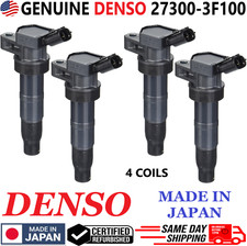 GENUINE DENSO x4 Ignition Coils For 2008-2017 Hyundai & Kia I4 V8, 27300-3F100