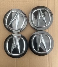 ACURA Set Of 4 Black-Chrome Wheel Center Caps 69MM - Satisfaction Guaranteed