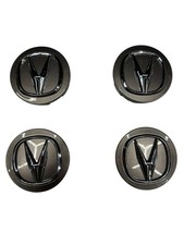 SET OF 4 ACURA WHEEL CENTER CAPS GRAY CHROME LOGO 69MM FITS MOST MODELS