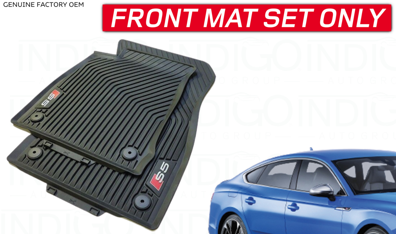 New 20182023 Audi S5 Sportback Allweather Rubber Foot Mats Front 8w7061221b041 for Sale