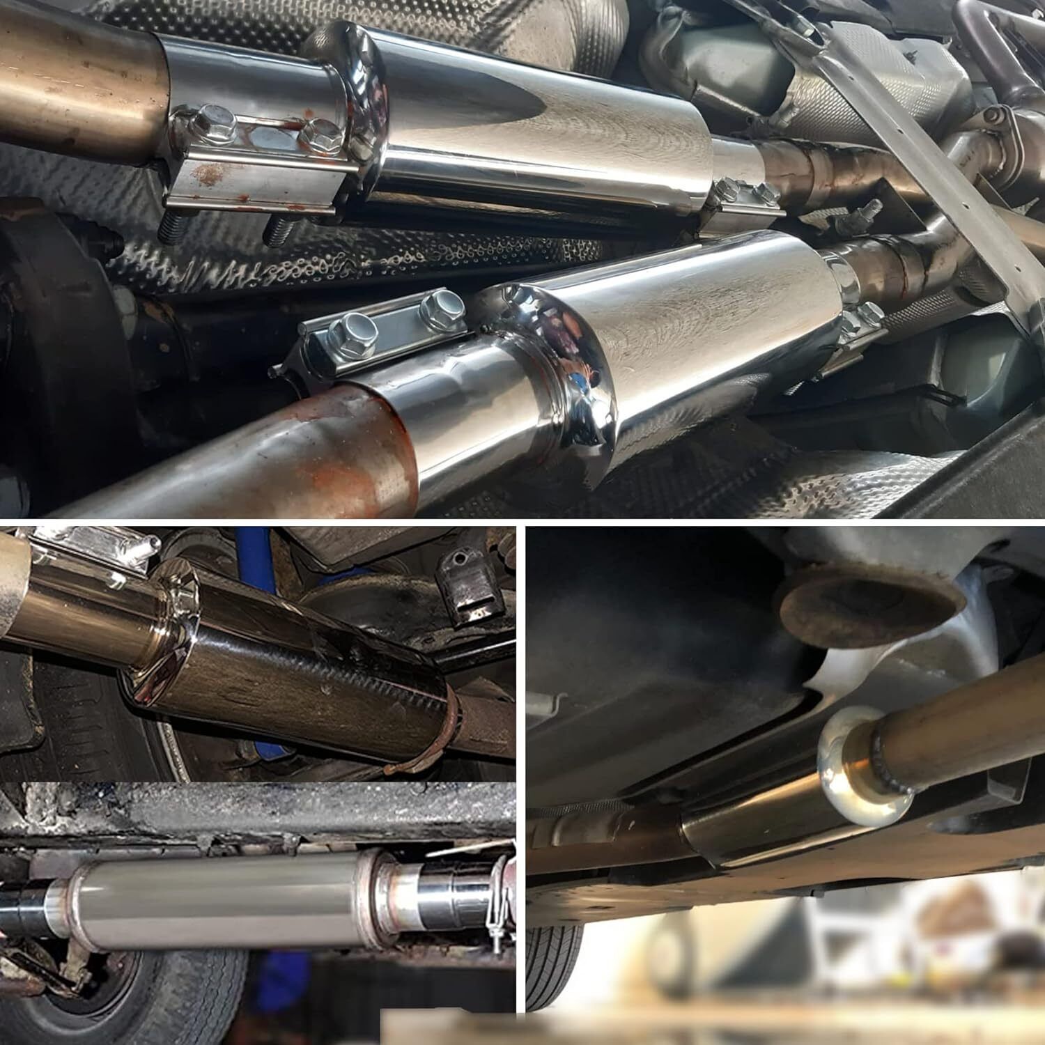 New 3" Inlet Outlet Exhaust Resonator 12" Mufflers Resonator For Audi