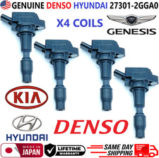 GENUINE DENSO x4 Ignition Coils For 2015-2020 Hyundai Kia Genesis, 27300-2GGA0