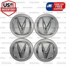 Set of 4 69mm Silver Wheel Center Caps Chrome Emblem for Acura Fits Most Models