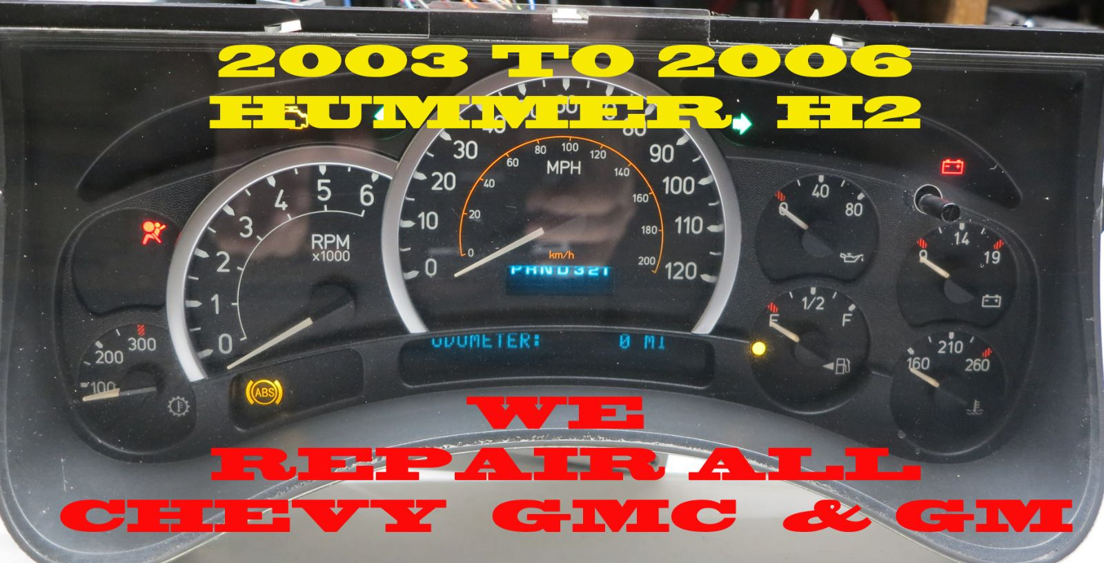 Remanufactured 20032006 Hummer H2 Cluster Software & Odometer