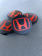 1969 HONDA SET OF 4 BLACK-RED mm/2.72in Wheel Center Caps - FITS MOST MODELS