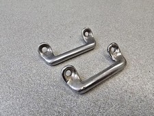 PAIR OF USED ORIGINAL PORSCHE 911 912 930 REAR SEAT CHROME LUGGAGE TIE DOWNS #3