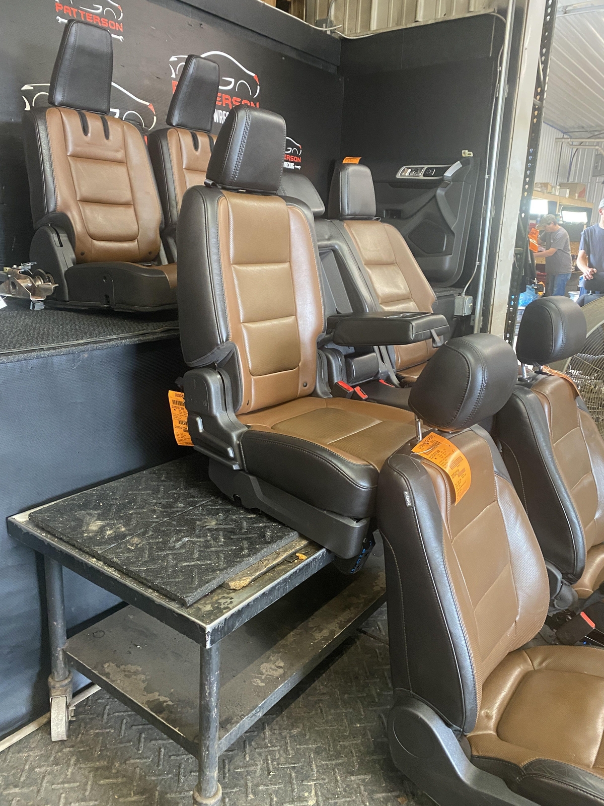 Used 2013 Ford Explorer Set Of Front 2nd 3rd Row Of Seats Black/brown Leather Cq for Sale