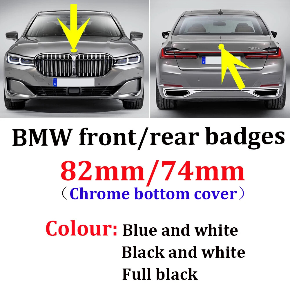 STEMMA BMW FREGIO logo emblema per cofano e baule da 82mm 2 fori - M