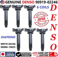 6x GENUINE DENSO Ignition Coils For 2004-2010 Toyota & Lexus 3.3L V6 90919-02246