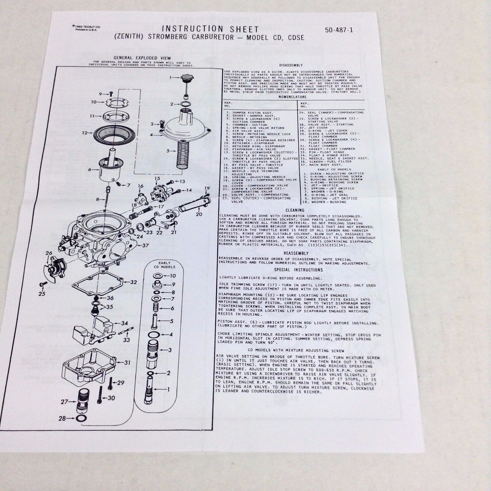 New Zenith Stromberg Carburetor Kit 150-175cd 1969-1980 Triumph ...