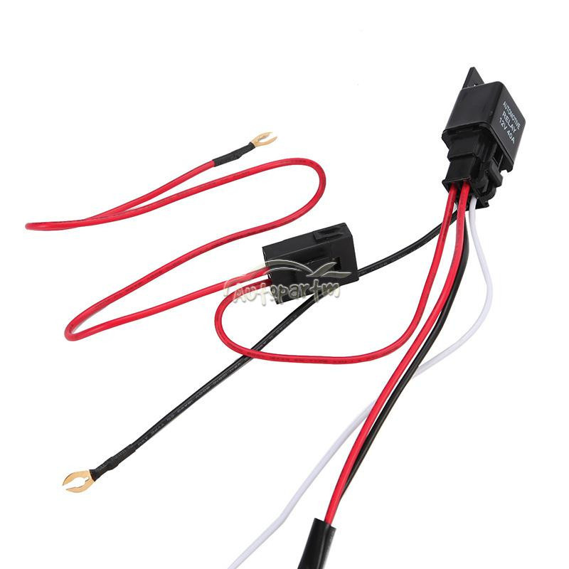Used 12v Universal Wiring Harness Kit Fog Light Driving Lamp + Fuse
